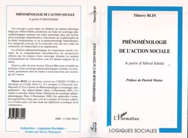 Phénoménologie de l'action sociale - Thierry Blin - Editions L'Harmattan