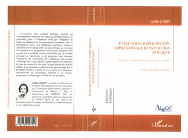 ÉVALUATION, PARTICIPATION, APPRENTISSAGE DANS L'ACTION PUBLIQUE - Gaëlle Baron - Editions L'Harmattan