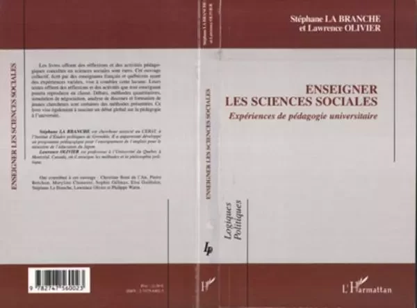 Enseigner les sciences sociales - Lawrence Olivier, Stéphane la Branche - Editions L'Harmattan