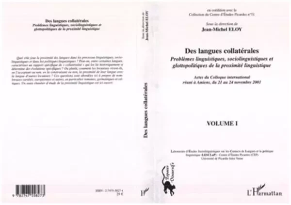 Des langues collatérales - Jean-Michel Eloy - Editions L'Harmattan