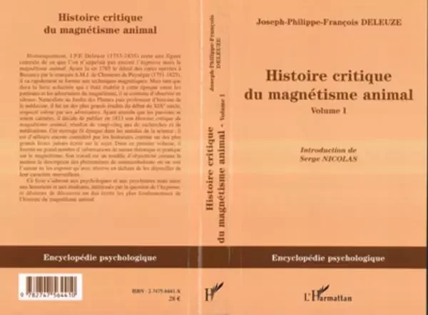 Histoire critique du magnétisme animal - Joseph-Philippe-François Deleuze - Editions L'Harmattan