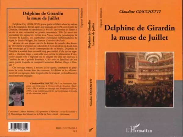 Delphine de Girardin la muse de juillet - Claudine Anne Giacchetti - Editions L'Harmattan