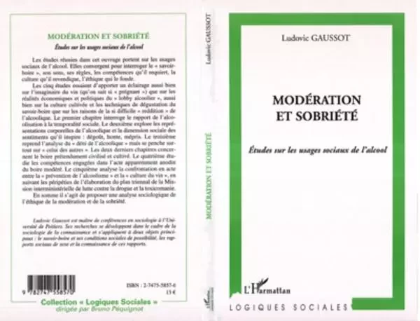 Modération et sobriété - Ludovic Gaussot - Editions L'Harmattan