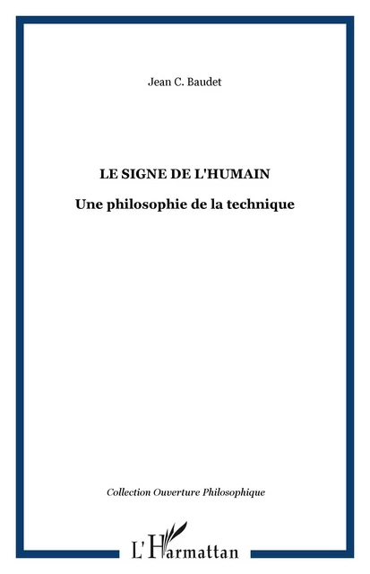 Le signe de l'humain - Jean Baudet - Editions L'Harmattan