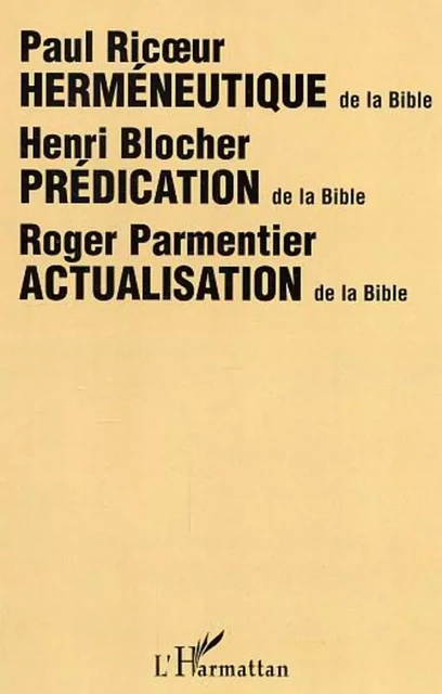 Herméneutique de la Bible - Didier Revest, Mohamed Hassini - Editions L'Harmattan