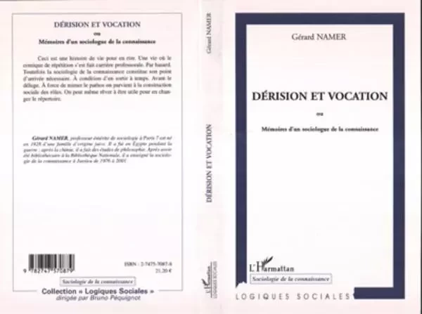 Dérision et vocation -  Namer gerard - Editions L'Harmattan