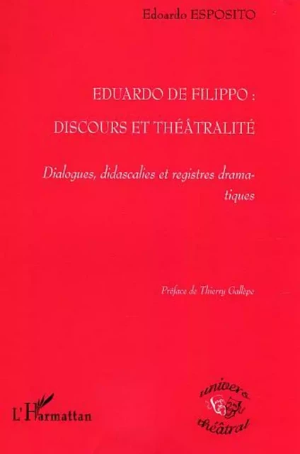 Eduardo De Filippo - Edoardo Esposito - Editions L'Harmattan