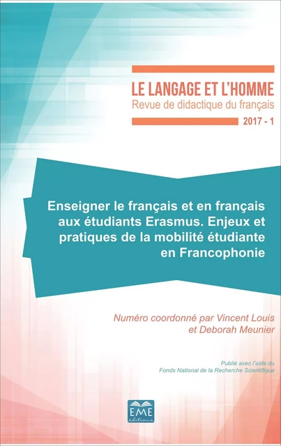 Enseigner le français et en français aux étudiants Erasmus - Deborah Meunier, Vincent Louis - EME Editions