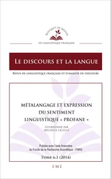 Métalangage et expression du sentiment linguistique "profane"