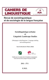 Sociolinguistique urbaine et Linguistic Landscape Studies