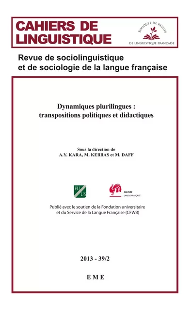 Dynamiques plurilingues : transpositions politiques et didactiques - Moussa Daff, Malika Kebbas, Attika-Yasmine Kara - EME Editions