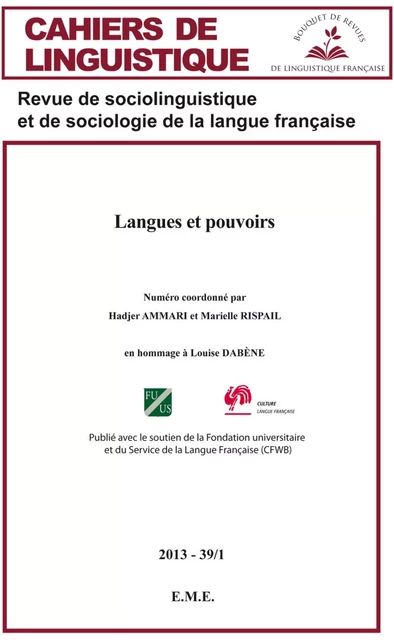 Langues et pouvoirs - Hadjer Ammari, Marielle Rispail - EME Editions