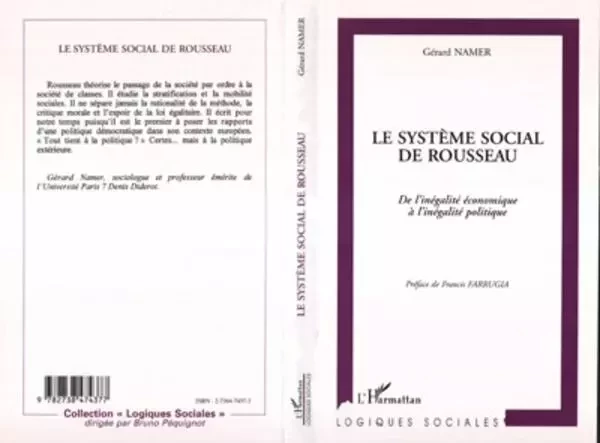 LE SYSTÈME SOCIAL DE ROUSSEAU -  Namer gerard - Editions L'Harmattan