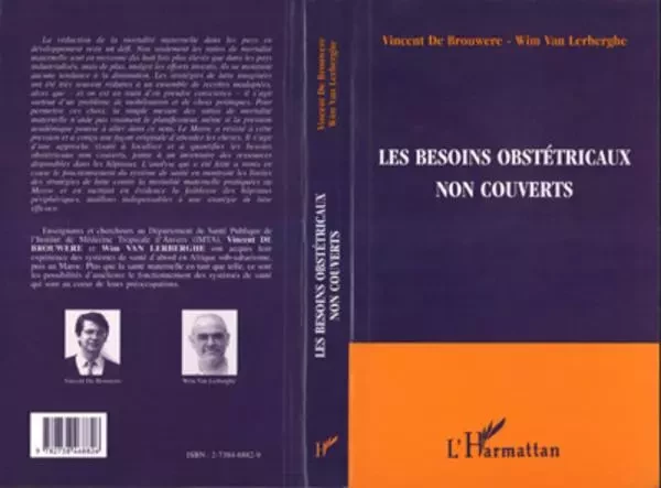 Les Besoins Obstétricaux Non Couverts - Wim Lan Leberghe, Vincent De Brouwere - Editions L'Harmattan