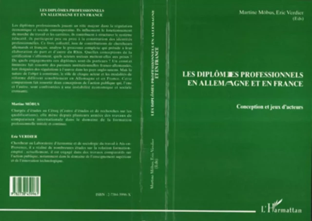 Les Diplômes Professionnels en Allemagne et en France - Martine Mobus, Raymond Verdier - Editions L'Harmattan