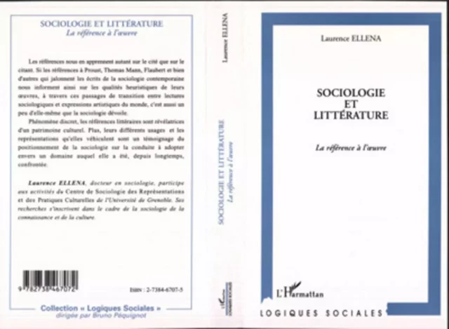 Sociologie et Littérature - Laurence Ellena - Editions L'Harmattan