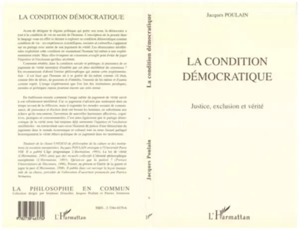 La Condition Démocratique - Jacques Poulain - Editions L'Harmattan