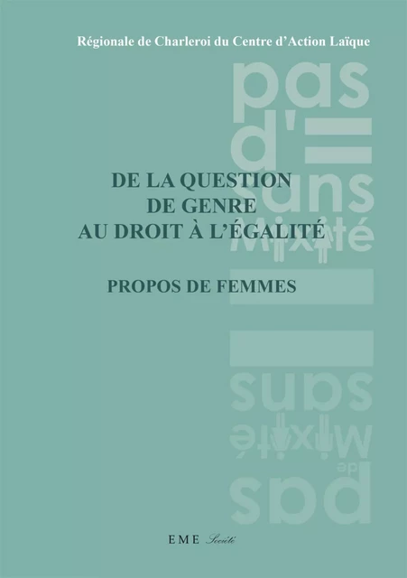 De la question de genre au droit à L'égalité -  - EME Editions