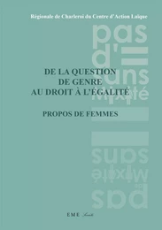 De la question de genre au droit à L'égalité