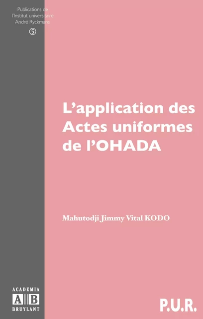 L'application des actes uniformes de l'OHADA -  - Academia