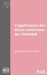 L'application des actes uniformes de l'OHADA