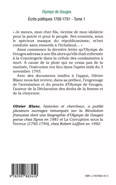 Ecrits politiques (Tome 1) -  - Indigo - Côté femmes