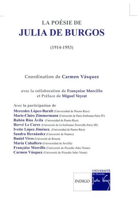 La poésie de Julia de Burgos (1914-1953) -  - Indigo - Côté femmes