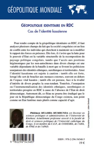 Géopolitique identitaire en RDC - philemon Muamba Mumbunda - Editions L'Harmattan