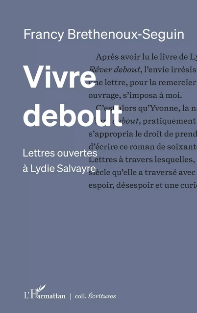 Vivre debout - Francy Brethenoux-Seguin - Editions L'Harmattan