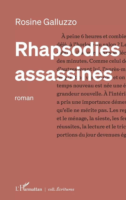 Rhapsodies assassines - Rosine Galluzzo - Editions L'Harmattan