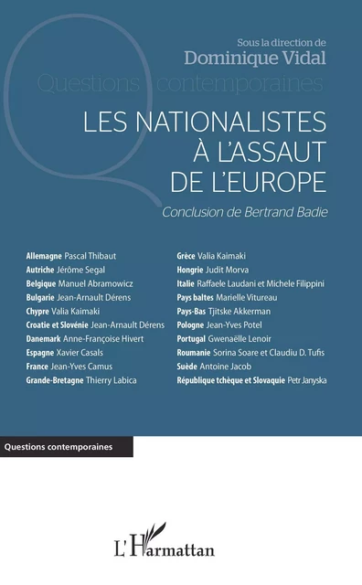 Les nationalistes à l'assaut de l'Europe - Dominique Vidal - Editions L'Harmattan