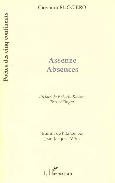 Assenze Absences - Giovanni Ruggiero - Editions L'Harmattan