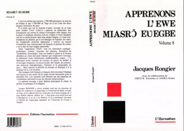 Apprenons l'ewe - Jacques Rongier - Editions L'Harmattan