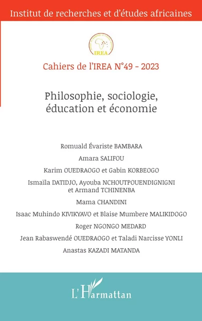 Philosophie, sociologie, éducation et économie - Alexis Clotaire Némoiby Bassolé - Editions L'Harmattan