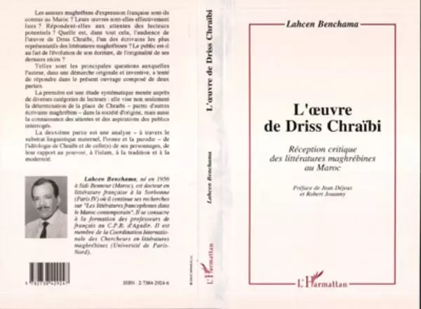 L'oeuvre de Driss Chraibi - Lalicen Benchama - Editions L'Harmattan