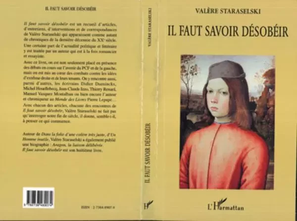 IL FAUT SAVOIR DÉSOBÉIR - Valère Staraselski - Editions L'Harmattan