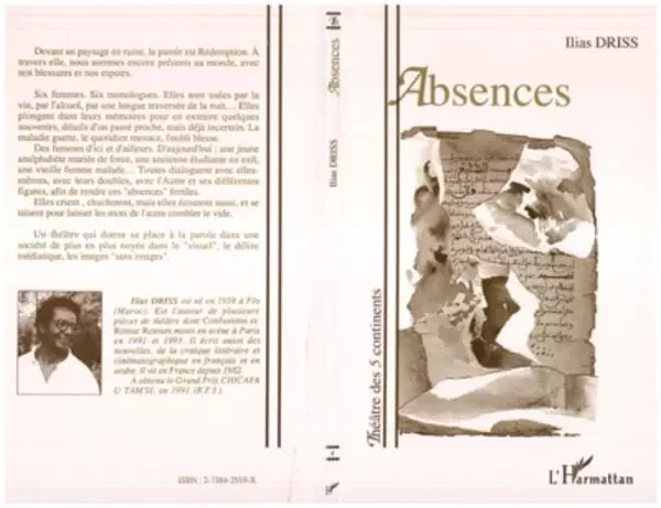 Absences - Ilias Driss - Editions L'Harmattan