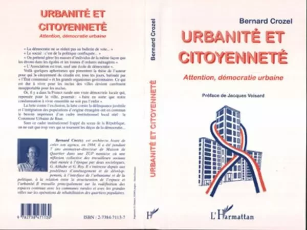 Urbanité et Citoyenneté - Bernard Crozel - Editions L'Harmattan