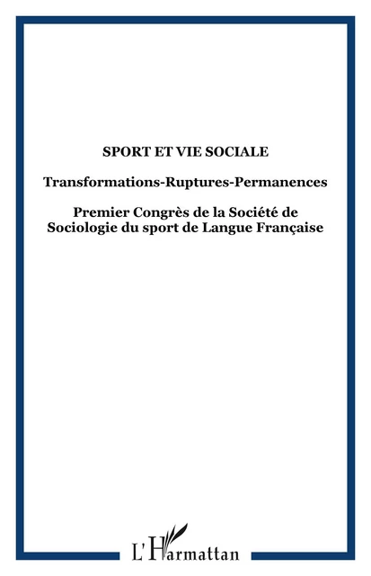 SPORT ET VIE SOCIALE -  - Editions L'Harmattan