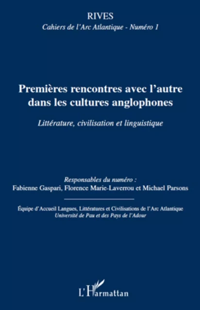 Premières rencontres avec l'autre dans les cultures anglophones -  Manso christian - Editions L'Harmattan