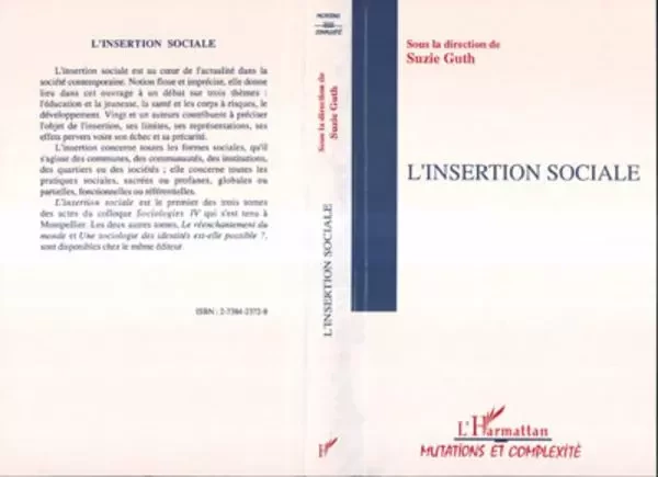 L'INSERTION SOCIALE - Suzie Guth - Editions L'Harmattan