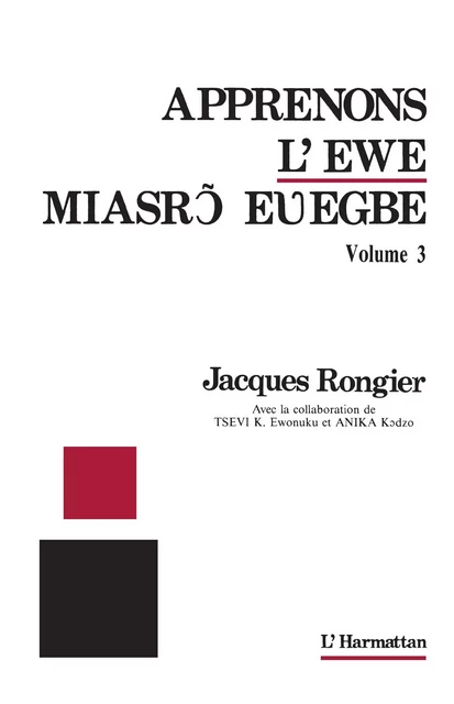 Apprenons l'Éwé - Kaddour Zouilai - Editions L'Harmattan