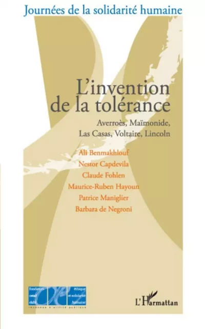 L'invention de la tolérance -  Fondation Ostad Elahi - Editions L'Harmattan