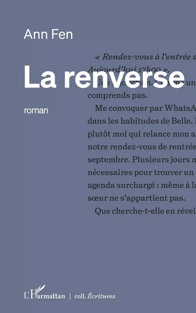 La renverse - Ann Fen - Editions L'Harmattan