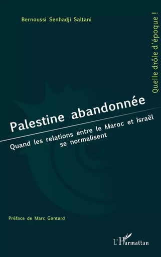 Palestine abandonnée - Bernoussi Senhadji Saltani - Editions L'Harmattan