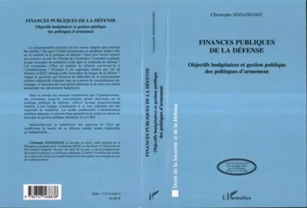 Finances publiques de la défense - Christophe Sinnassamy - Editions L'Harmattan