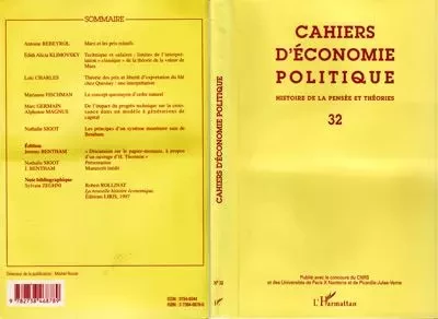 Cahiers d'économie politique n°32 - Antoine Rebeyrol - Editions L'Harmattan