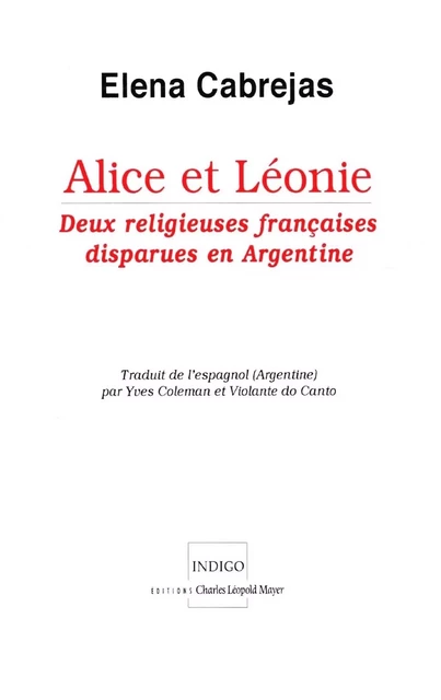 Alice et Léonie - Elena Cabrejas - Indigo - Côté femmes