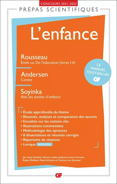 L'enfance - Prépas scientifiques -  Collectif, Wole Soyinka, Jean-Jacques Rousseau, Hans Christian Andersen - Flammarion