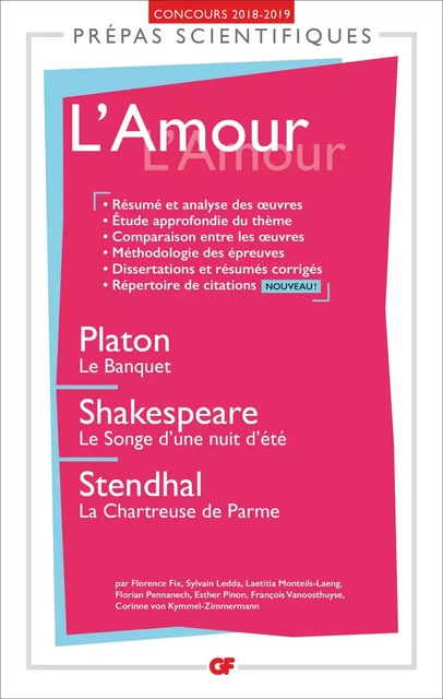 L'Amour - Prépas scientifiques -  Collectif,  Stendhal,  Platon, William Shakespeare - Flammarion